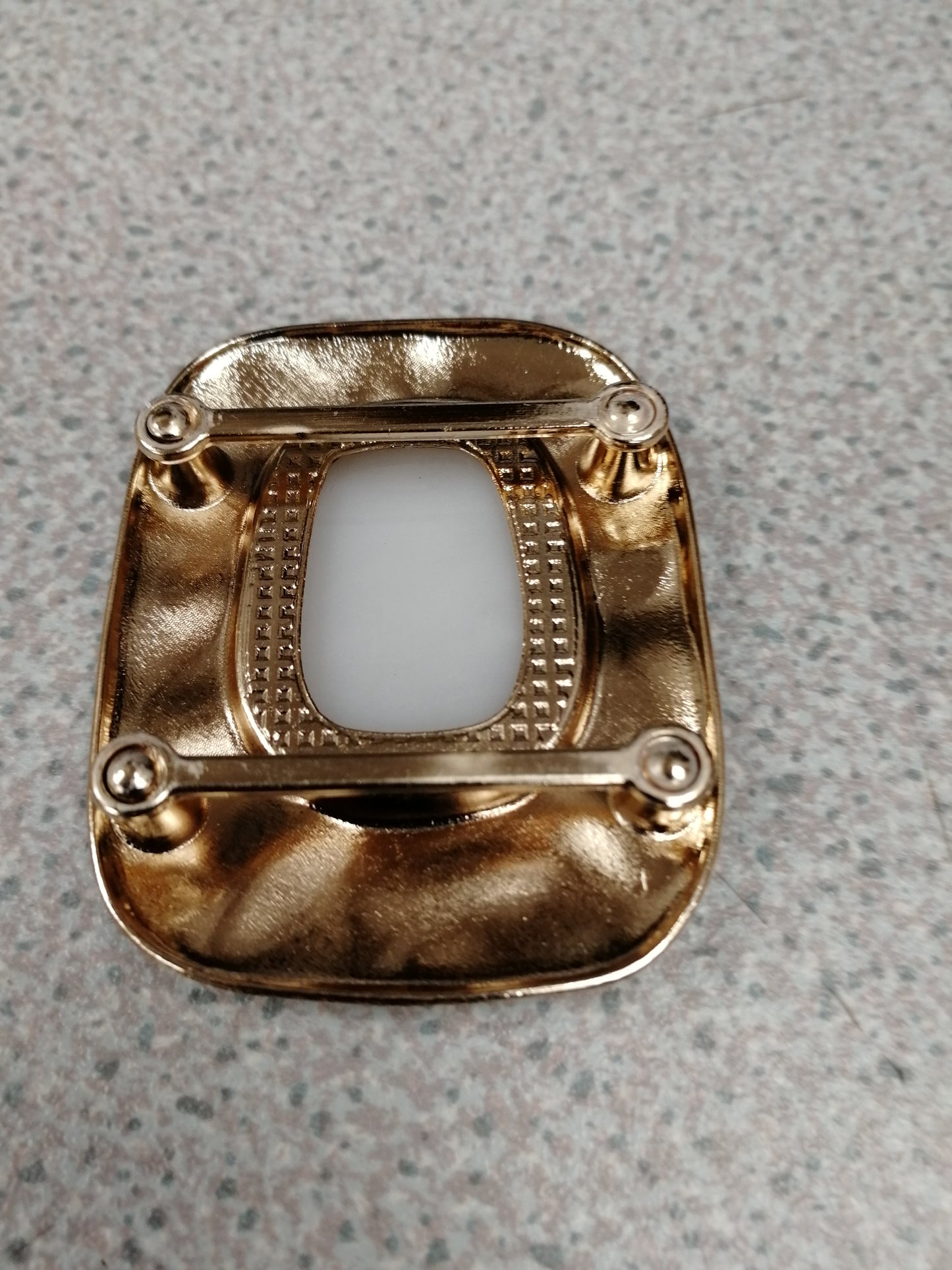 White Stone Buckle, Gold Buckle, Bar Buckle