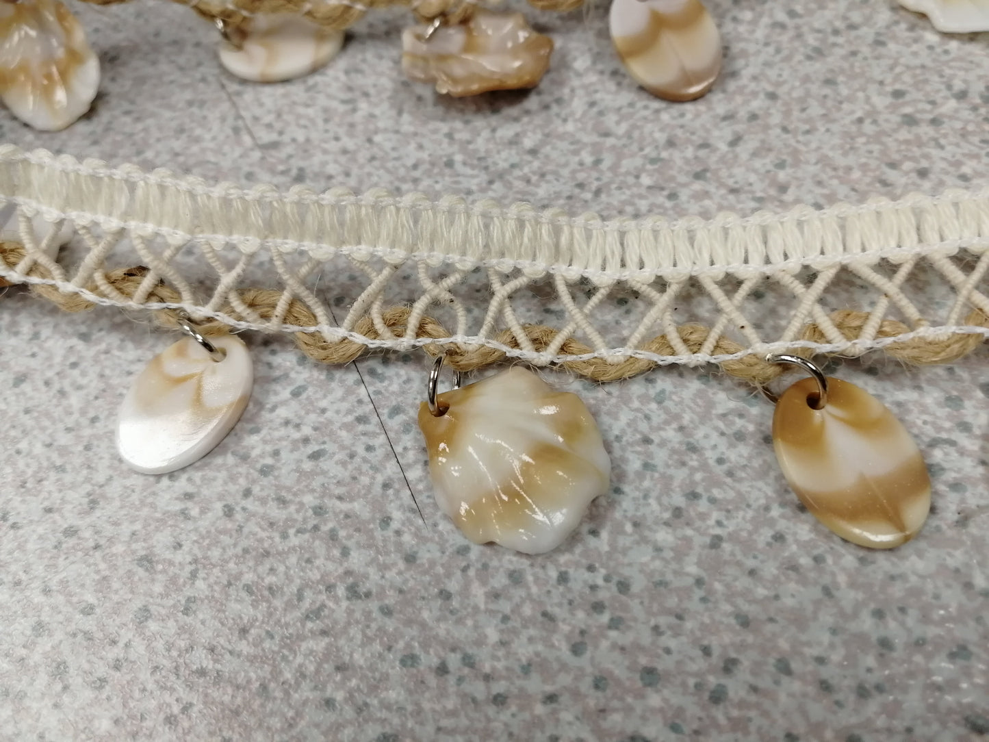 shell Trim, Shell fringe, Beaded fringe, festival fringe, Swimwear fringe, Shell tassel