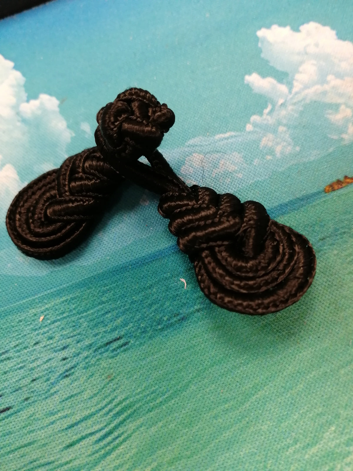 Frog Fasteners, Frog Closure Buttons, Chinese Buttons in Black Braid Frog Fasteners, Chinese buttons