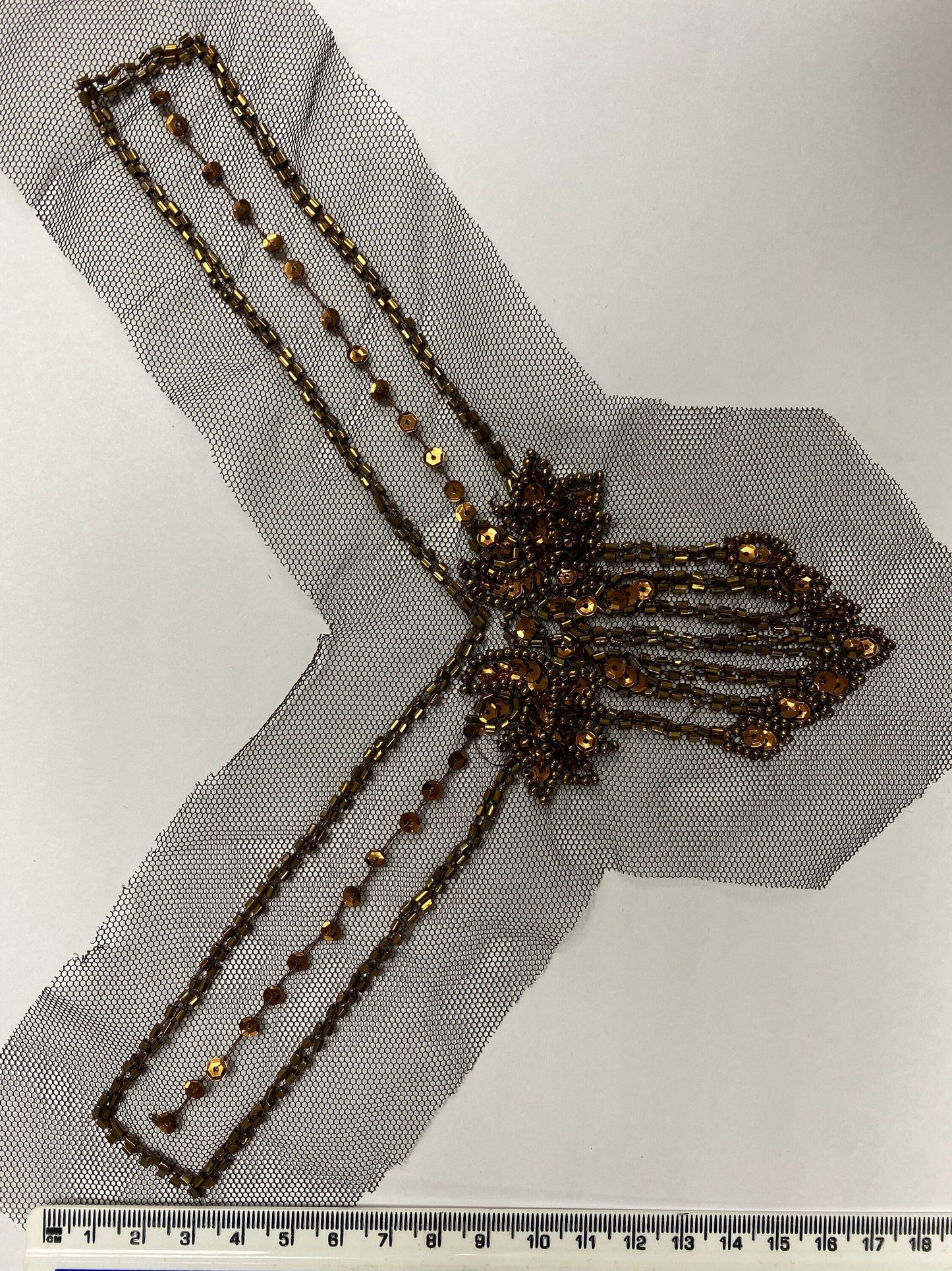 2pcs Beaded and sequins neck trim