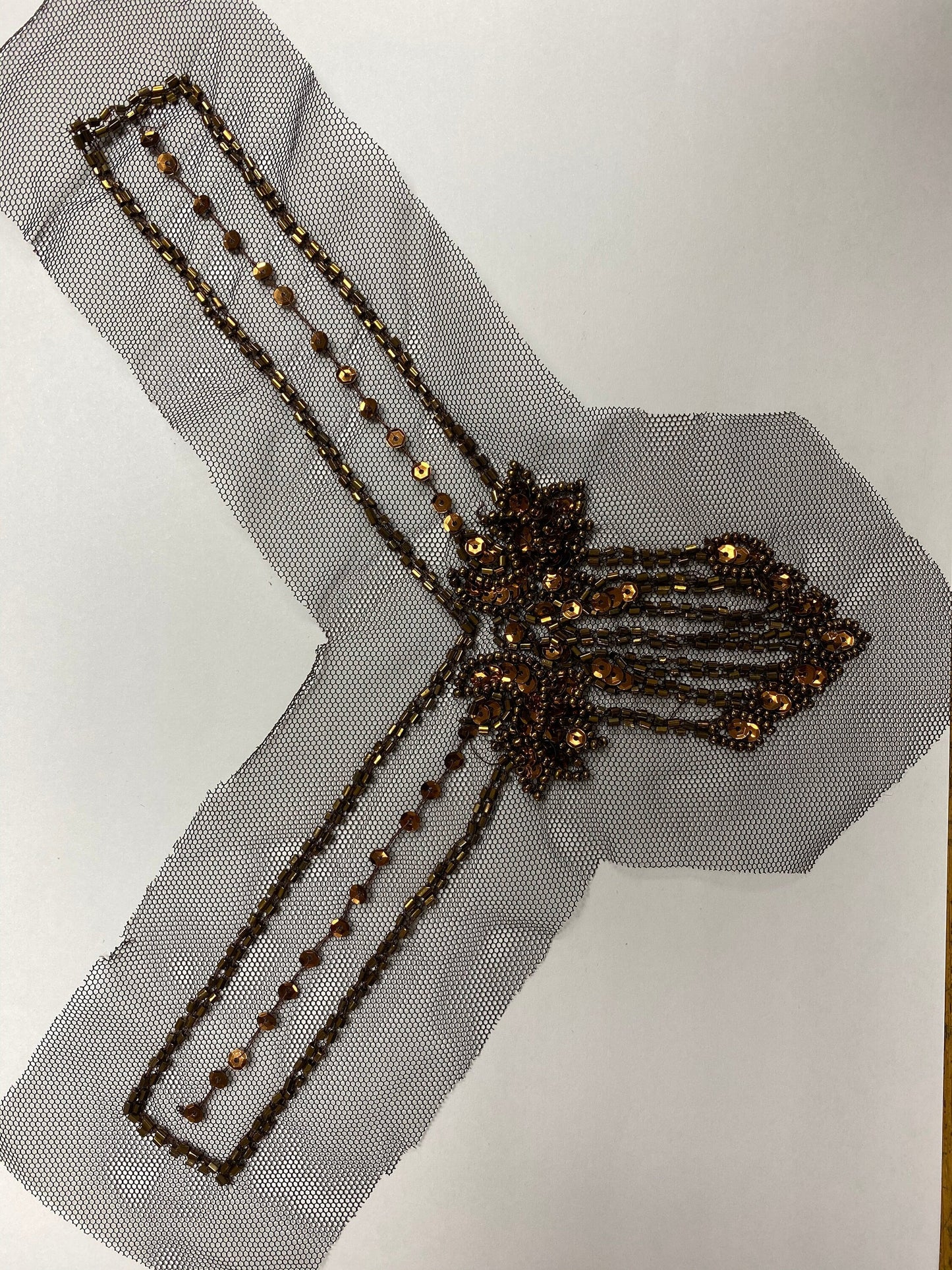 2pcs Beaded and sequins neck trim