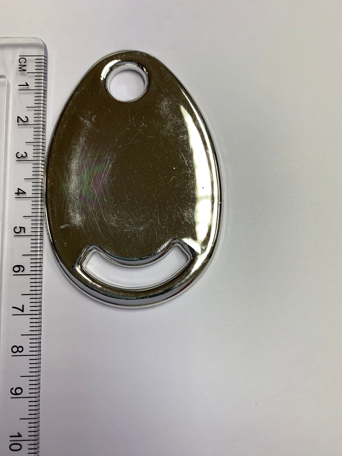 5pcs Silver ABS Light weight Flat egg shape trim