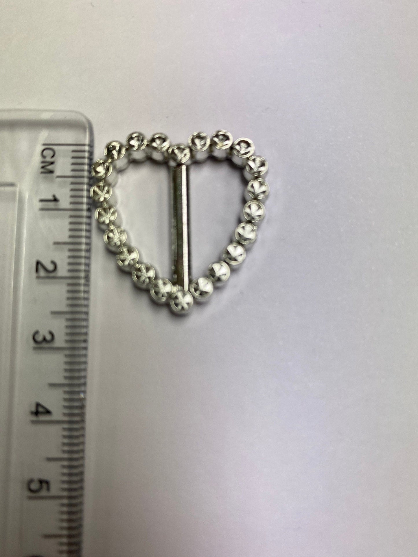 8pcs ABS Light weight diamond cut heart buckle slide