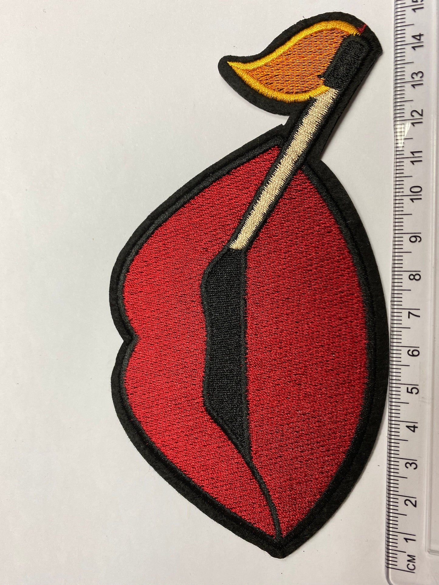Embroidered Lips Motif, iron on patch, lips patch, glue on patch, badge iron on, badges