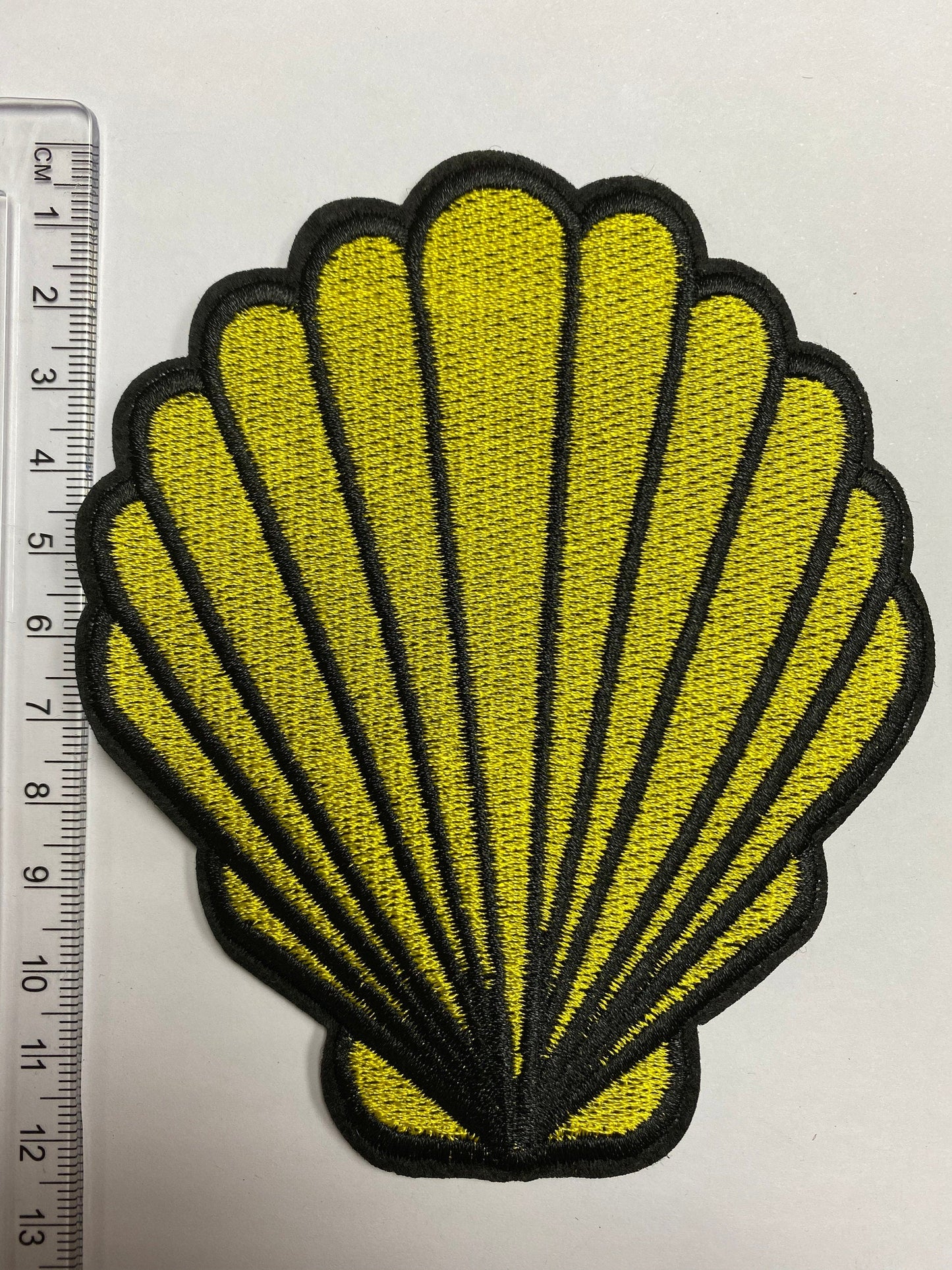 Embroidered Motif, badges, shell, embroidery, badge, shell badge