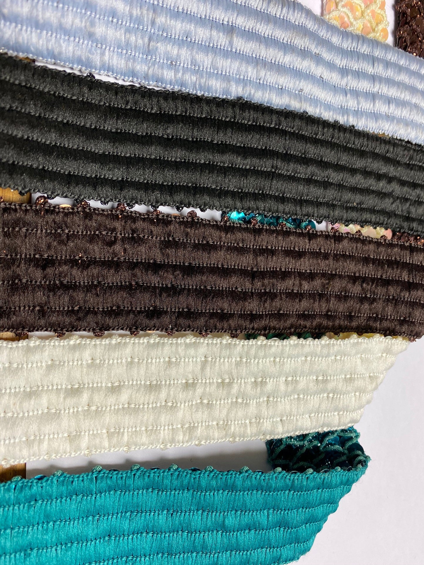 1 Mtr, Sequins & Lurex Trim 35mm rigid, sequins tape, 6 colours, lurex, sequin, lurex trim, sequins lurex