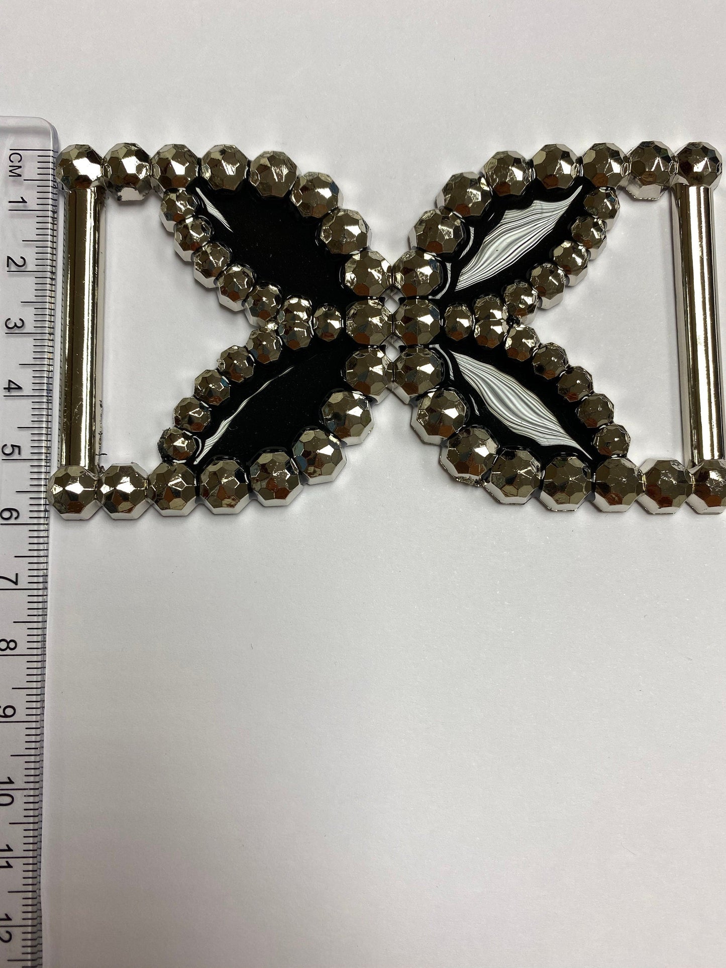 ABS Silver & Black Butterfly Buckle, buckle, skirt buckle