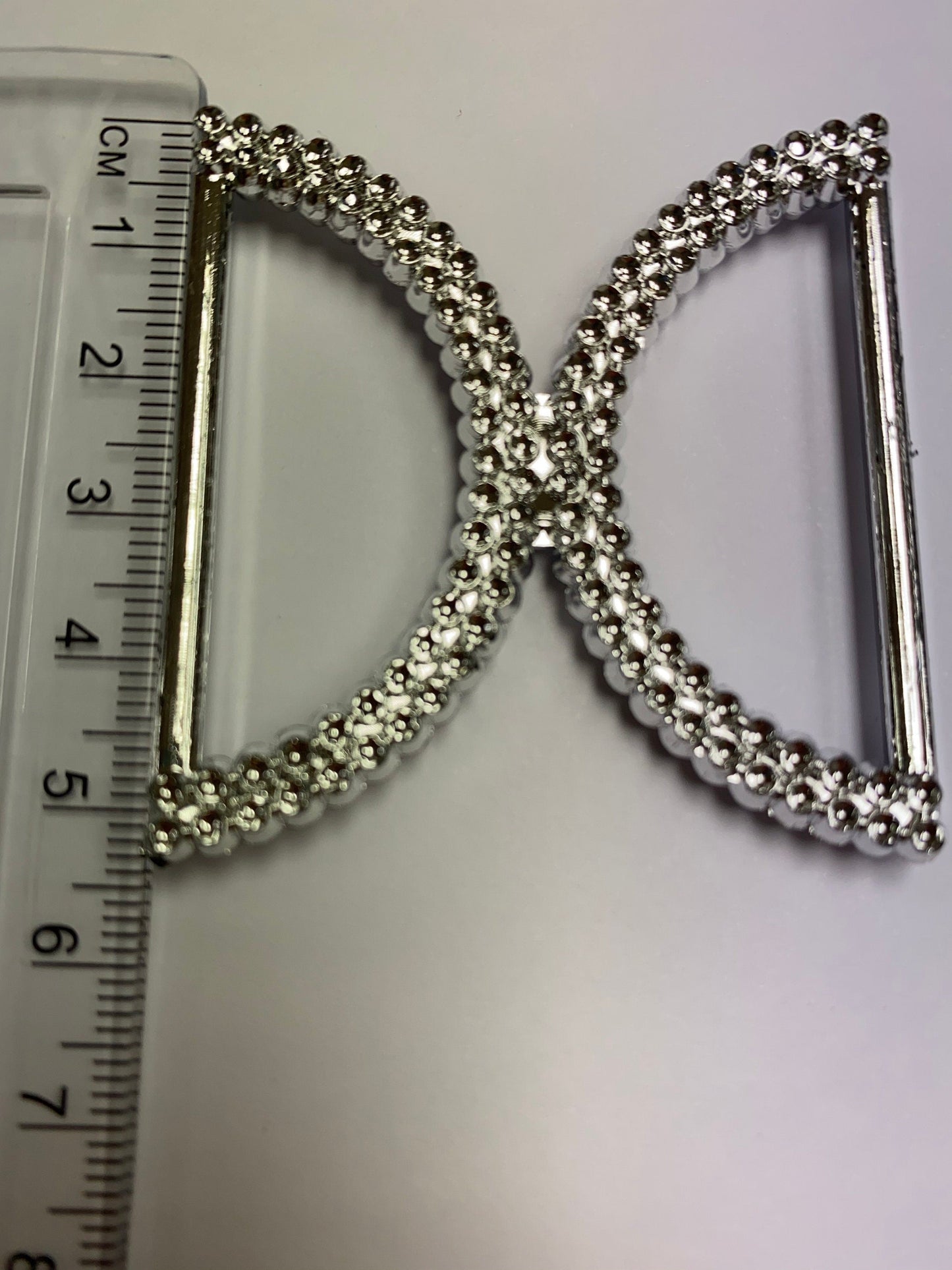 5pcs Silver ABS Light weight Double D Diamond cut Small hole