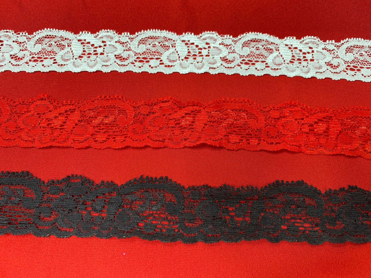 3cm Stretch Lace, lace, nylon lace - 4 colours