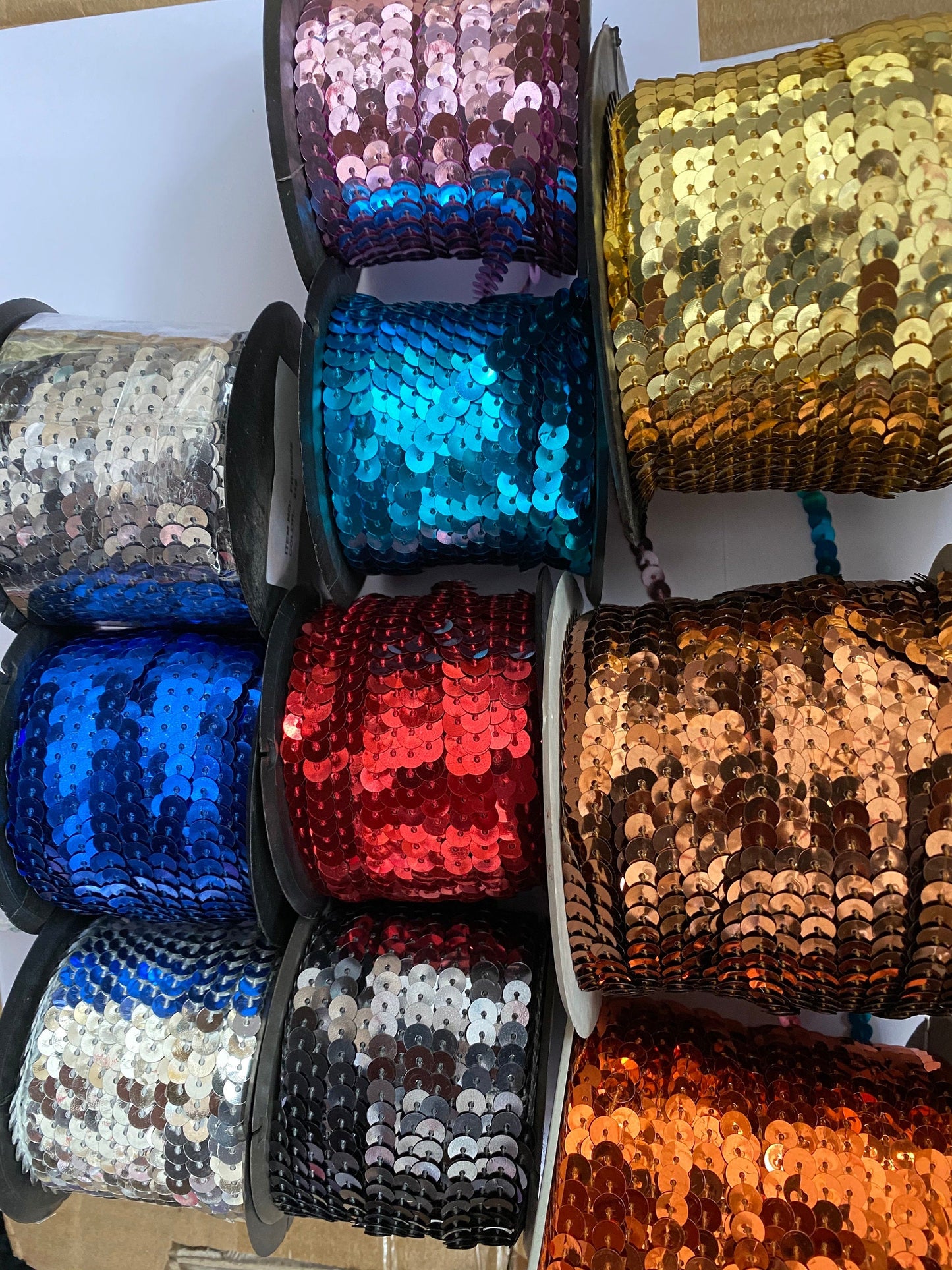 50Yards Roll 6mm Flat Sequins on string, sequin string, sequin, rigid sequin