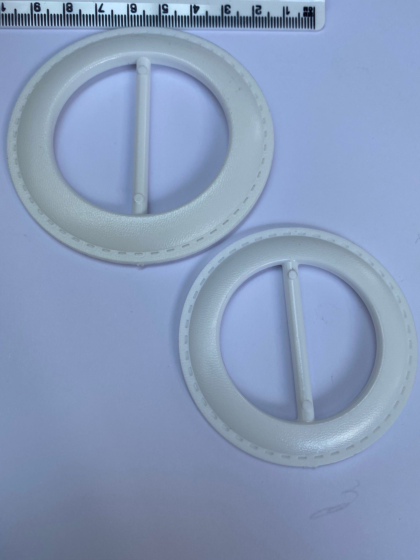 2 of Stitched Design Buckle, stitch design buckle, white buckle - 2”