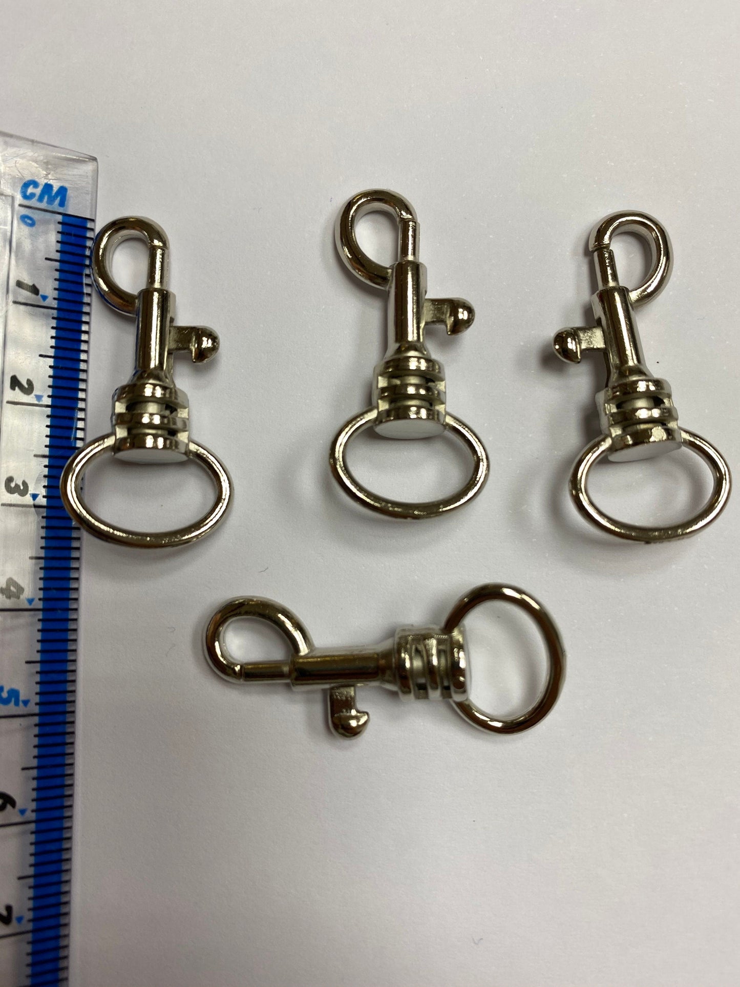 10pcs Metal Keyring Clips 35mm Silver, clips