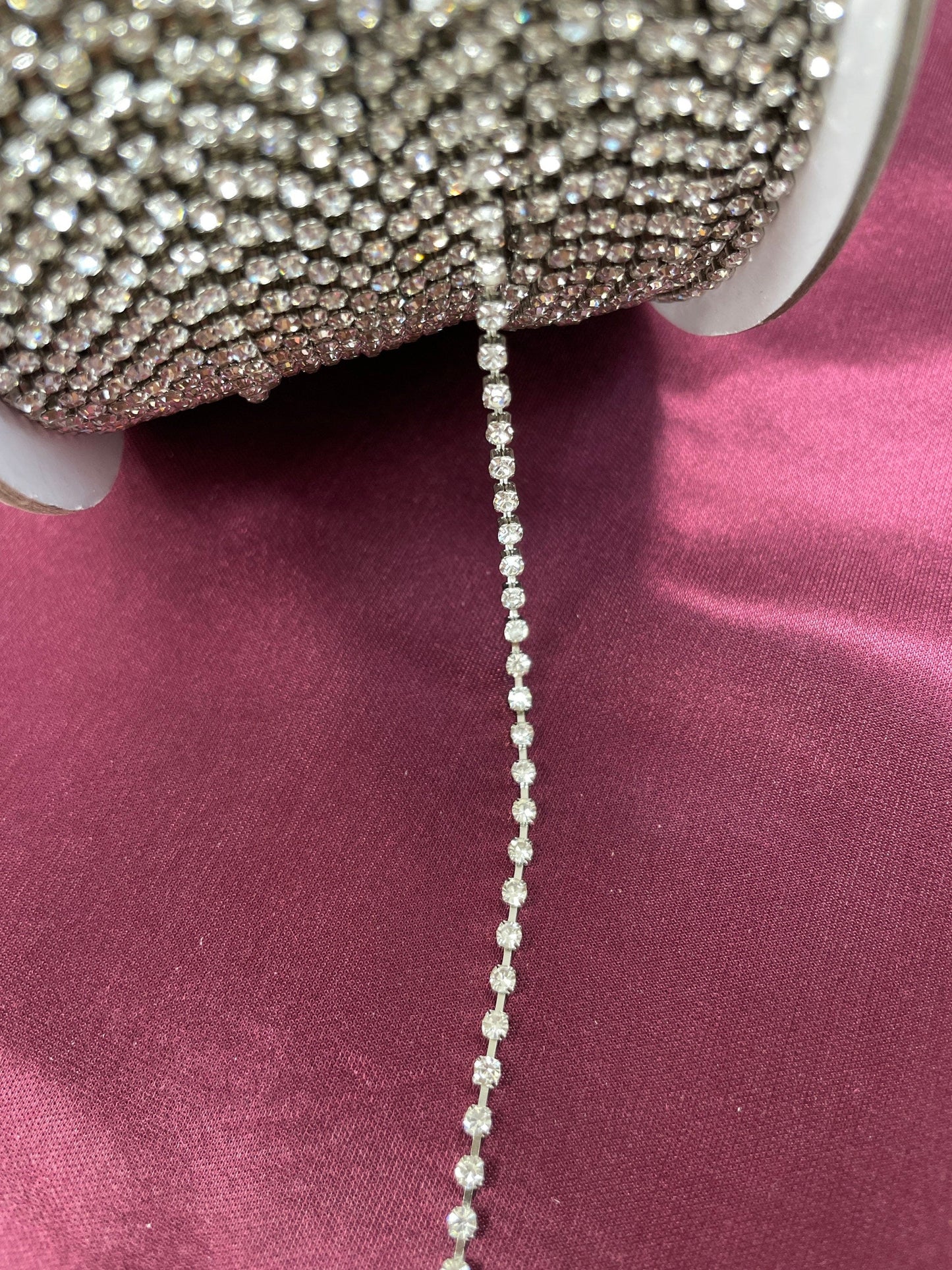 2.5mm continuous diamanté A grade, diamanté stones, diamanté, diamanté roll, diamanté trim