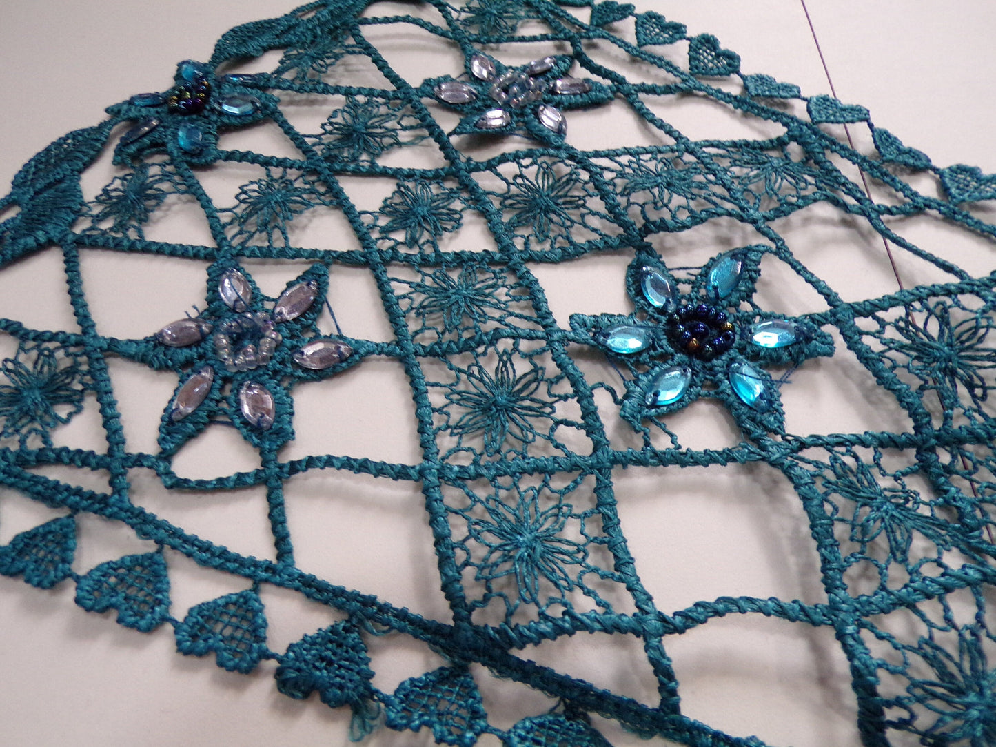 Sequin Lace Neck Trim, Sequin Crochet Applique, Lace, Decor, Sewing, Craft