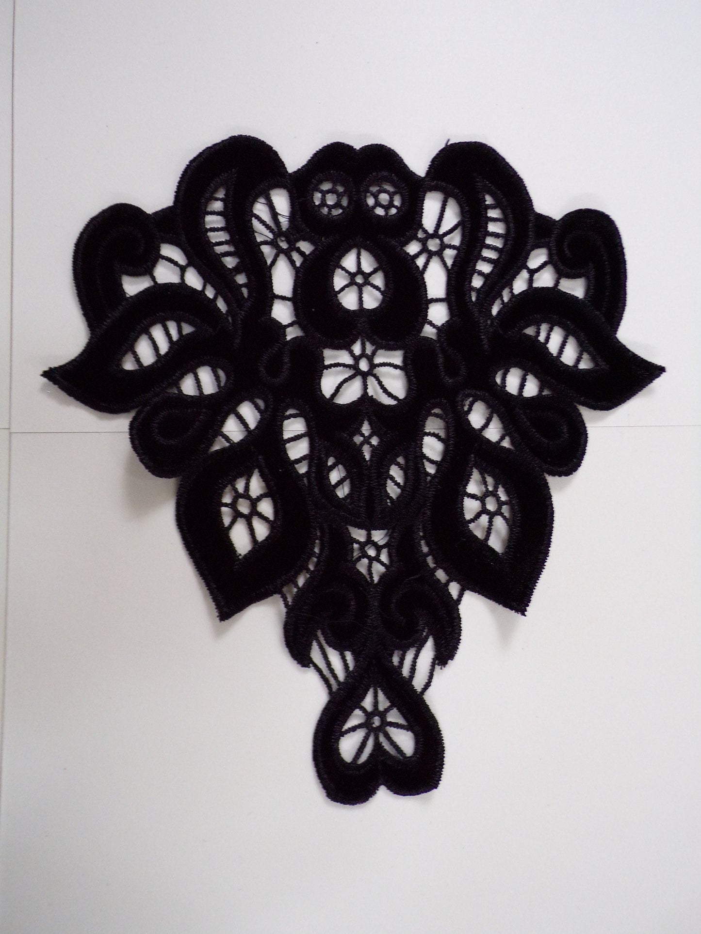 Black Velvet Sewing Applique, velvet trim, couture trim, appliqué