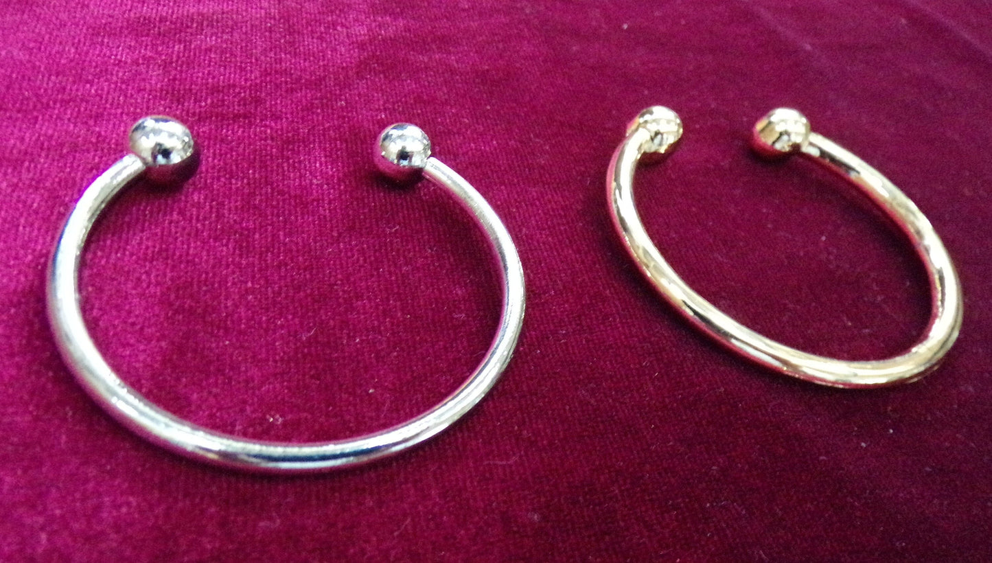 Bulldog Buckle, Gold or Silver Rings 45mm, swimwear buckle, bags buckle, ring with ball