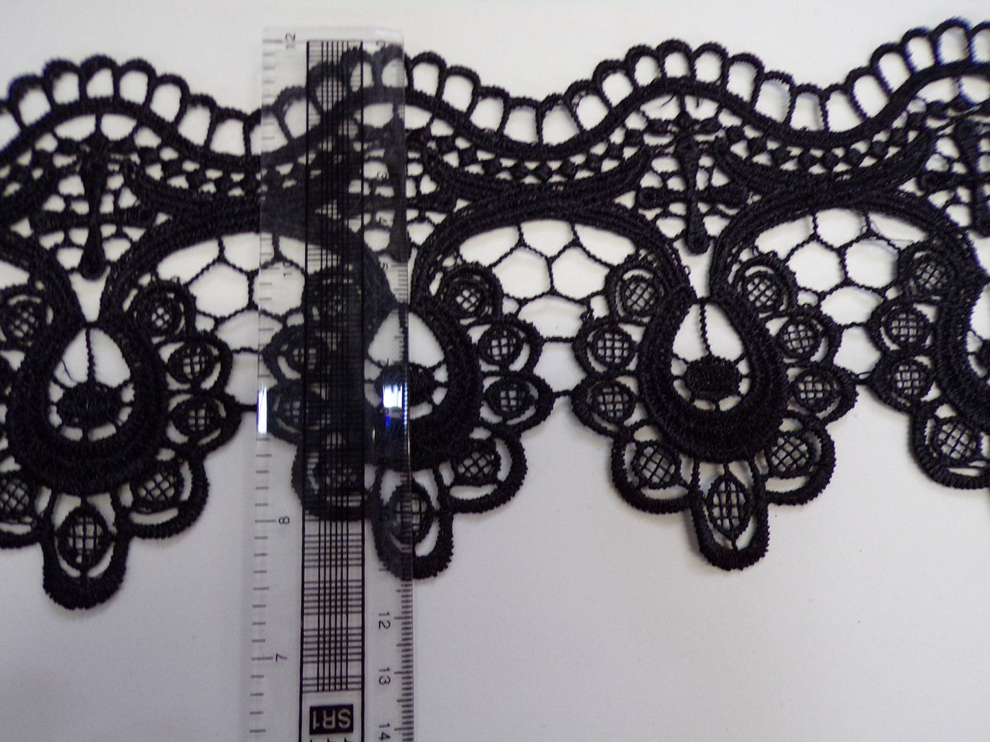 11.5 cm Black White Beautiful Guipure Lace Trim, Embroidered Lace, Decorative Trim for lingerie, tops, dresses, Sewing Craft Dress, lace