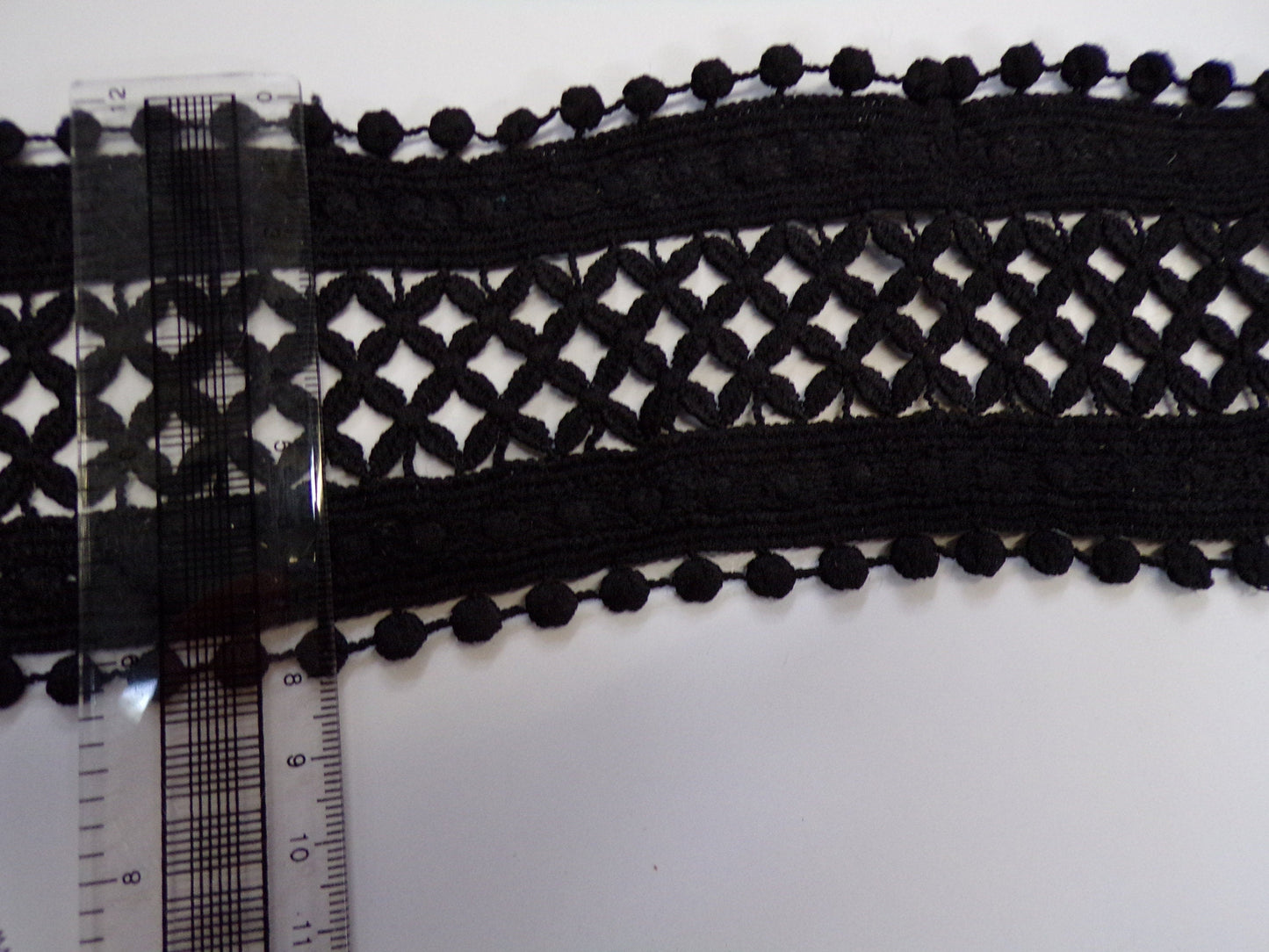 8cm, Embroidered lace, cotton lace, crochet lace, poly lace, Black Lace, white lace, 80mm Black White Craft Dress