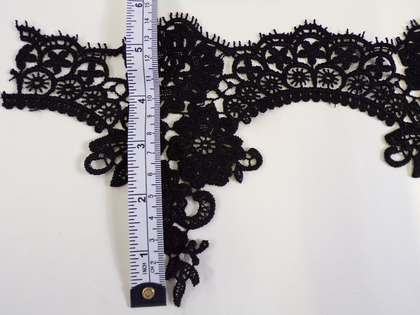 Floral Guipure Lace Trim 15 cm Black Sewing Ribbon Craft Dress, polyester lace, cotton lace, wedding lace