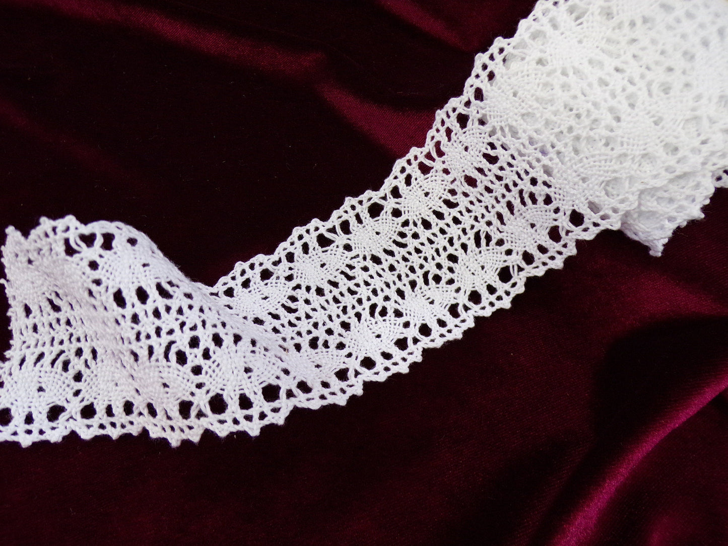 6cm Beautiful Cotton Lace Trim, Vintage Cotton Lace, White Lace, Sewing Craft