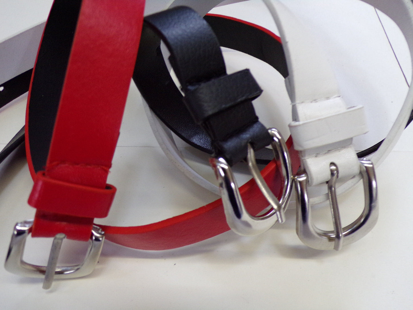 2cm Women's Skinny Belt -Thin Style -Black Red White - Jeans belt, Waist belt, Ladies Dress belt, Casual belt, Work belt, all purpose