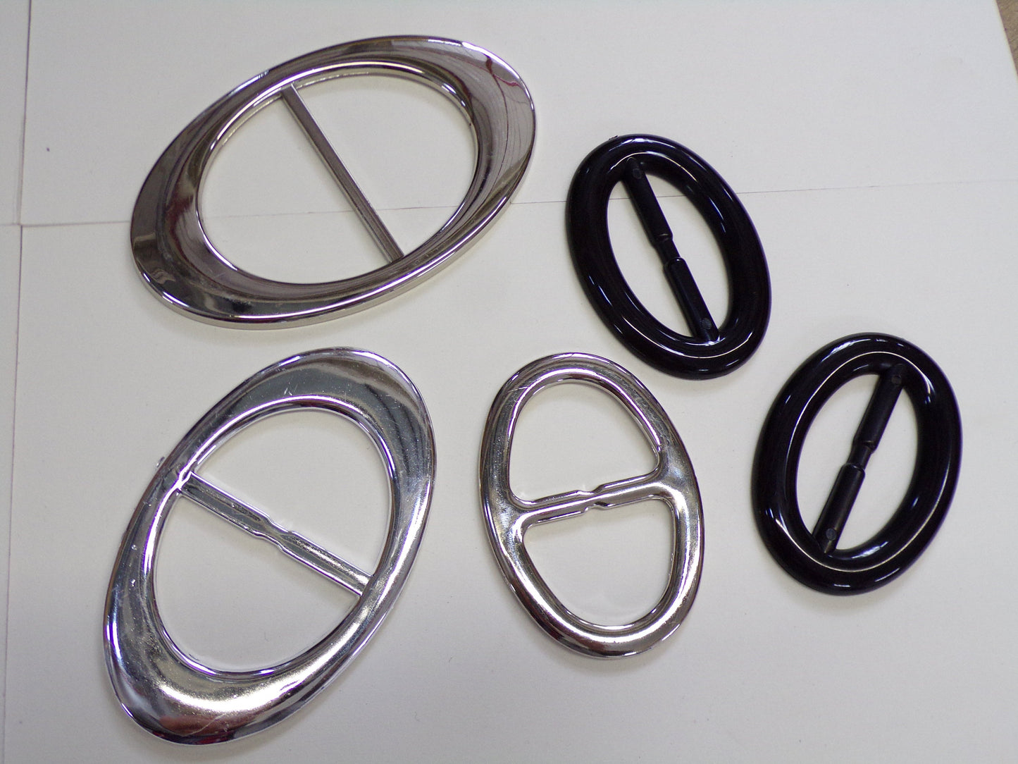 1pc, Silver Black ABS Light Weight Buckle Slide 40mm bar, oval buckle, knitwear buckle, silver buckle, black buckle