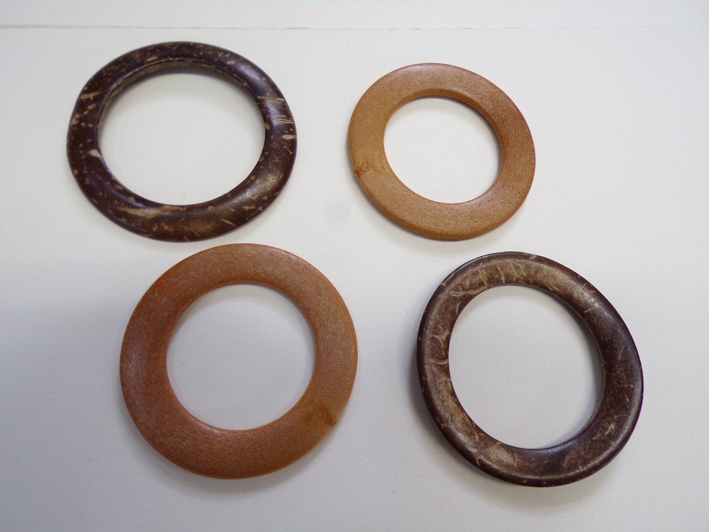 Flat Coconut Rings and imitation wood, 35mm, 40mm, Belt Buckle, Bag Clasp Leather Craft Accessories 2 pcs, rings, flat rings