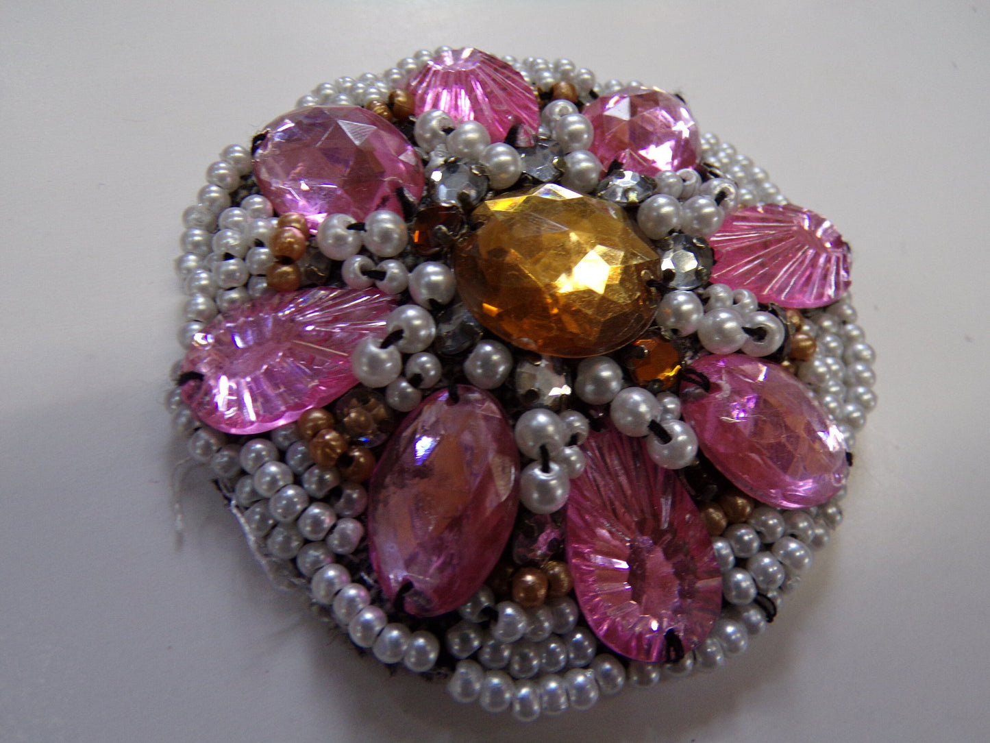 Vintage Beaded Art Deco Brooch