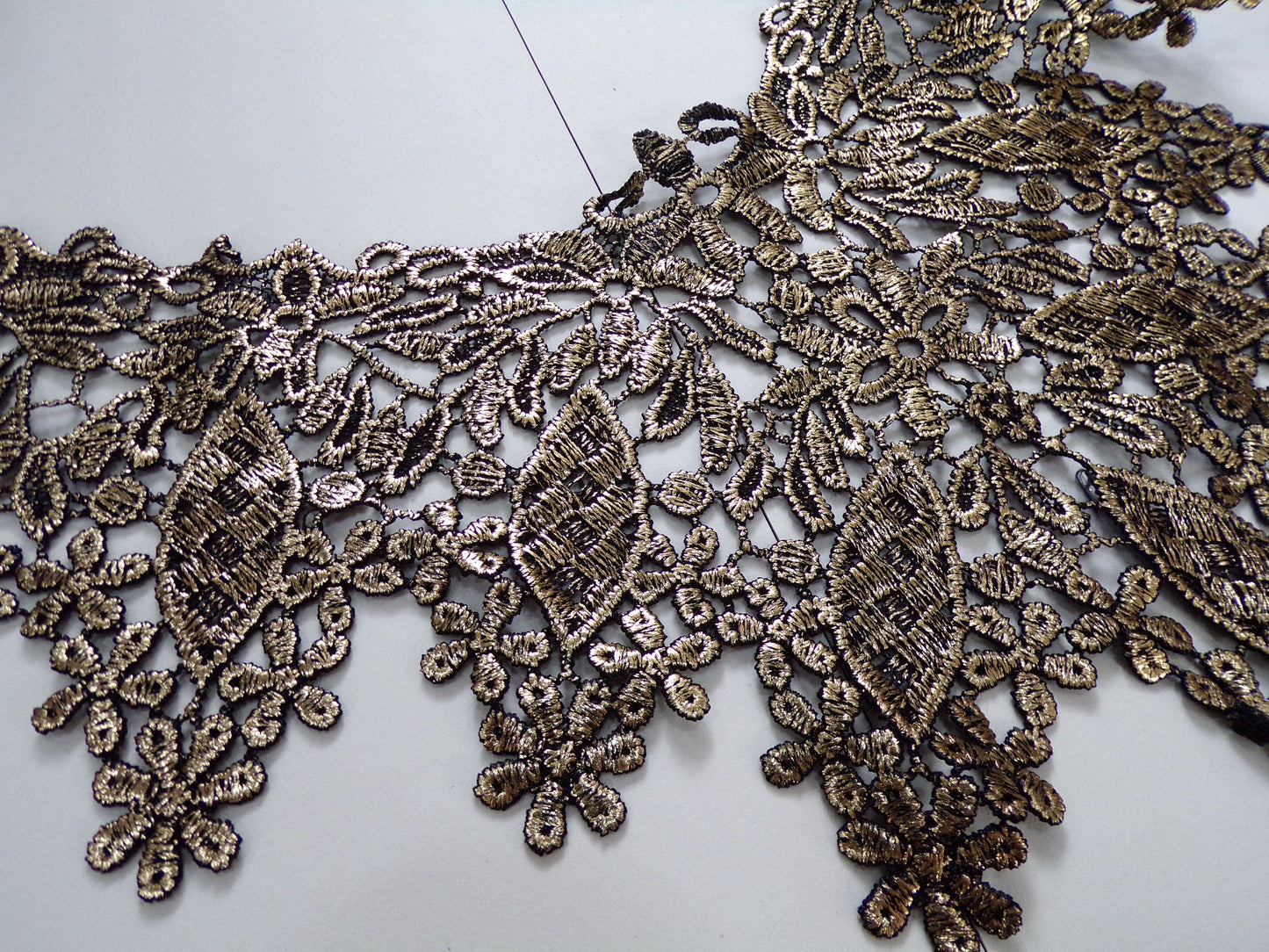 Large Gold Foil Neck Trim, multi neck trim, neck trim, appliqué, couture trim