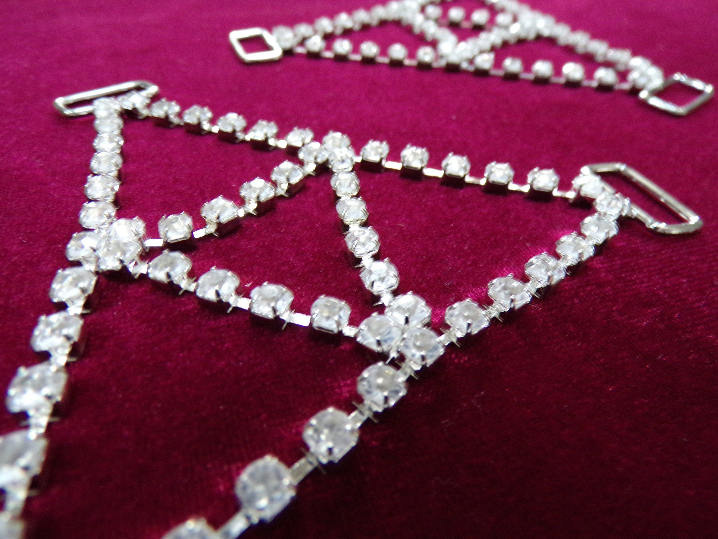 Diamanté Triangle Buckle, Lingerie buckle, swimwear buckle, dancewear, sewing, craft