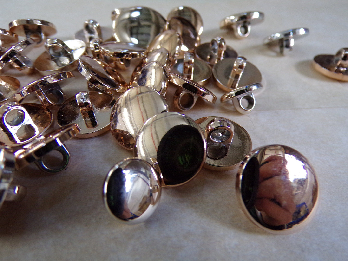 5sizes, gold Shank buttons, Gold/Silver, Flat Dome Shank Buttons, Metal Look Buttons, shank buttons, blazer buttons, silver buttons, buttons