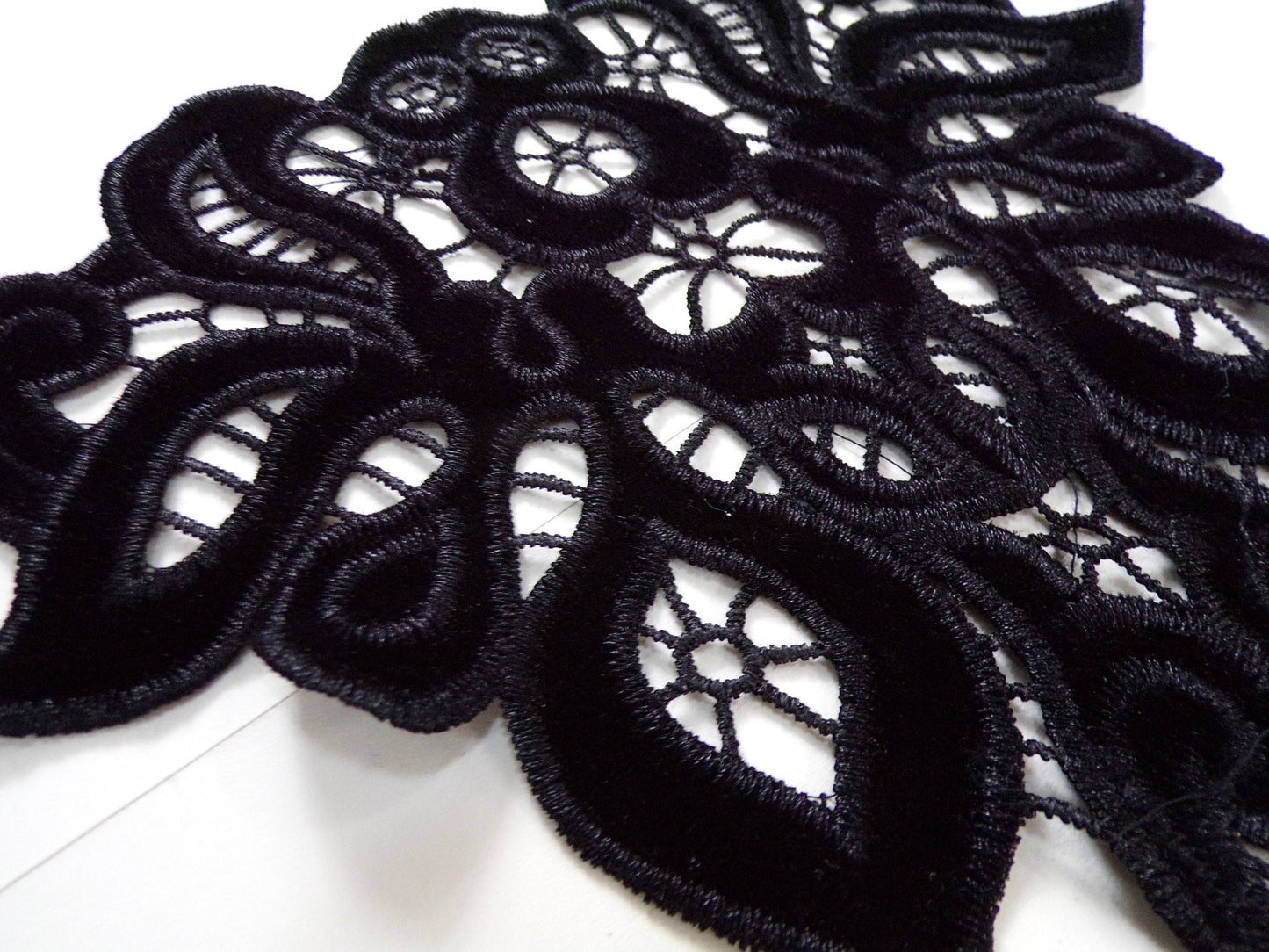 Black Velvet Sewing Applique, velvet trim, couture trim, appliqué
