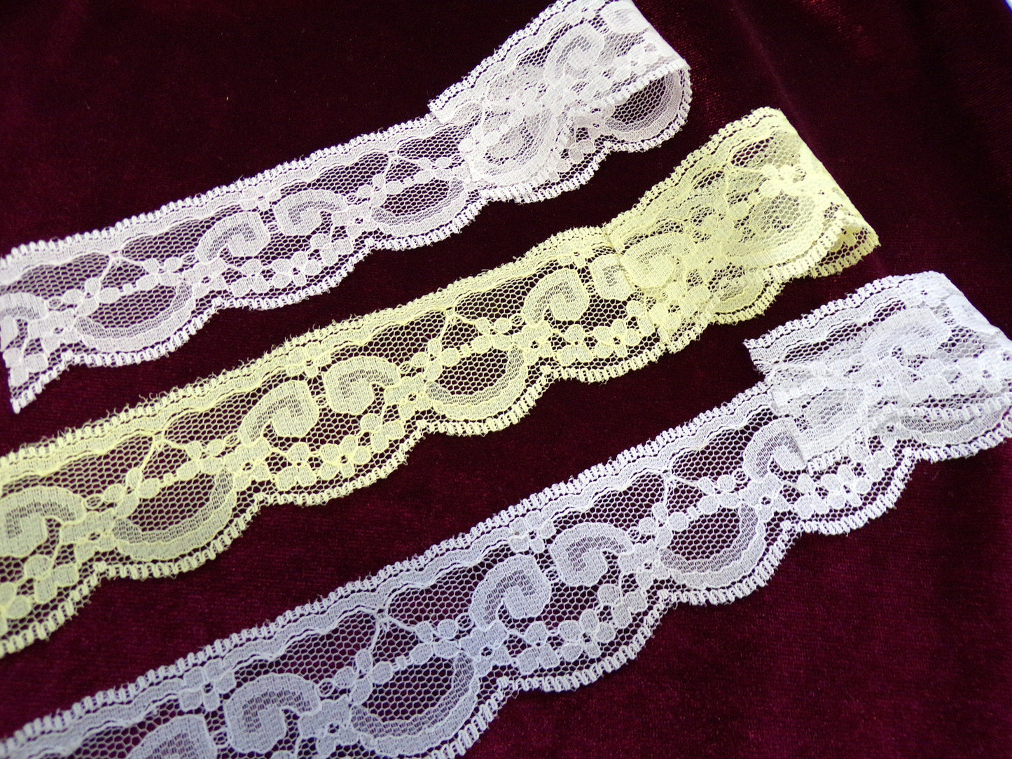2mtr Thin rigid Lace Trim 3cm wide, French Lace, Dress, Lingerie, Headband, Sewing lace