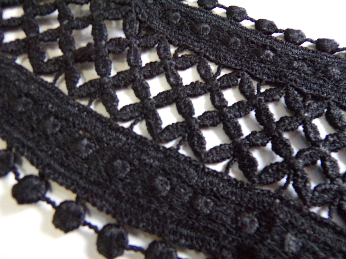 8cm, Embroidered lace, cotton lace, crochet lace, poly lace, Black Lace, white lace, 80mm Black White Craft Dress