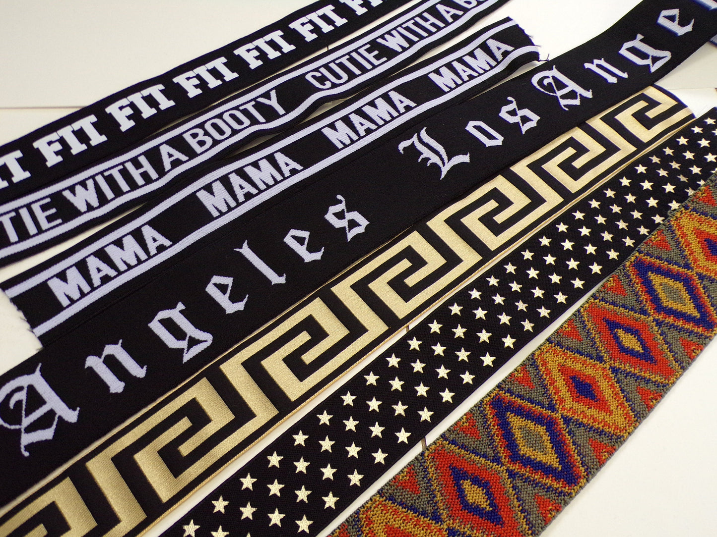 Elastic - 25mm 35mm 40mm wide, multiple options, Quality Elastic, jacquard elastic, zig zag elastic, Greek key elastic, elastics, logo,1mtr