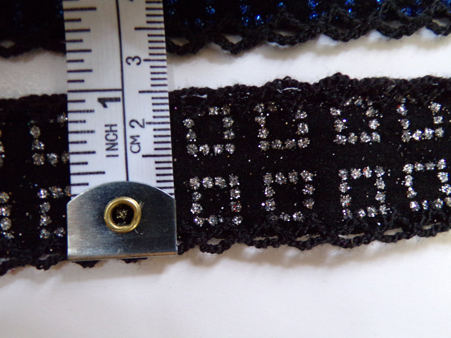 2.5cm wide Rigid Trim, velvet Ribbon, velvet glitter, Craft, Sewing, Velvet ribbon, Embroidered