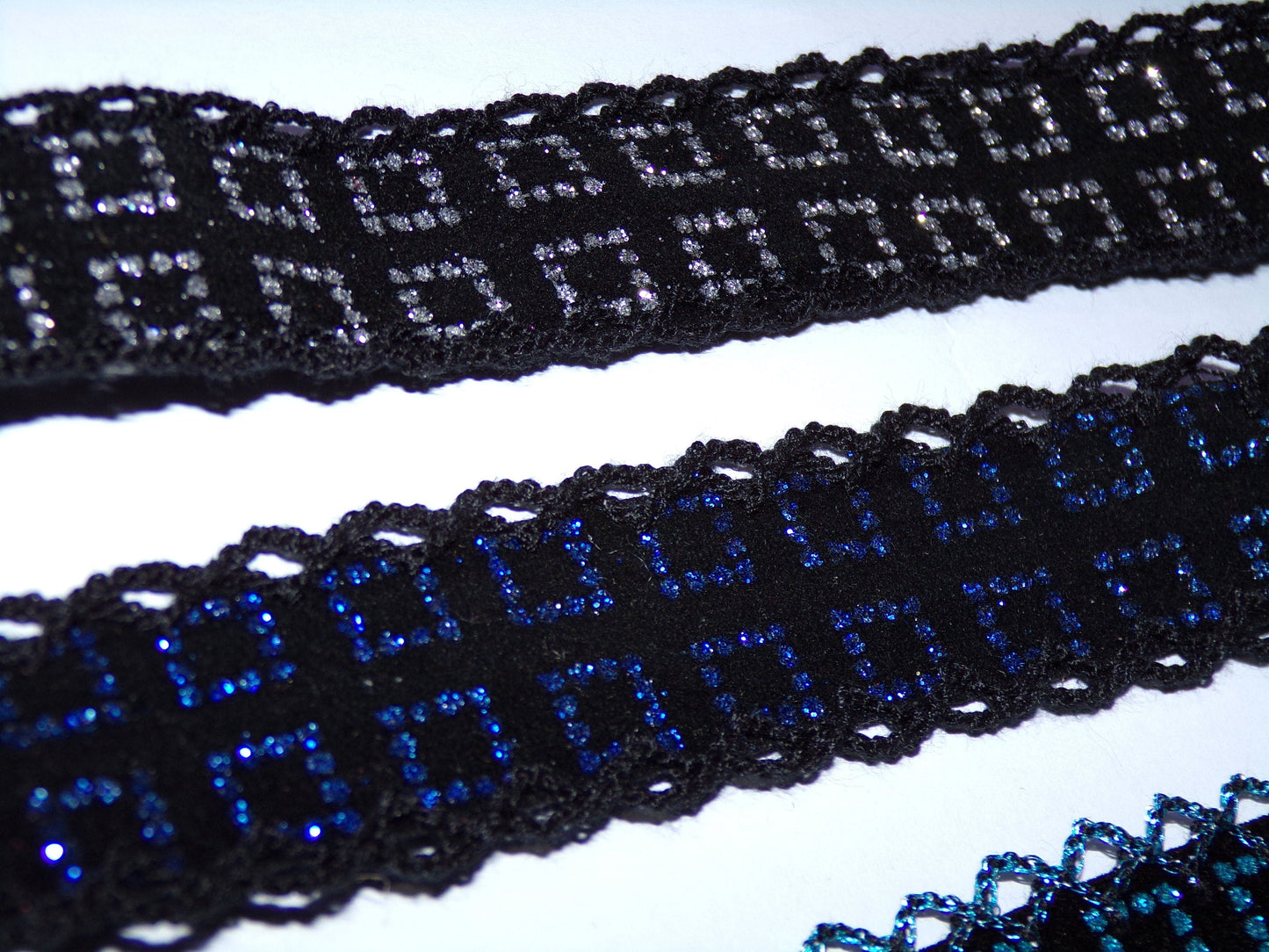 2.5cm wide Rigid Trim, velvet Ribbon, velvet glitter, Craft, Sewing, Velvet ribbon, Embroidered