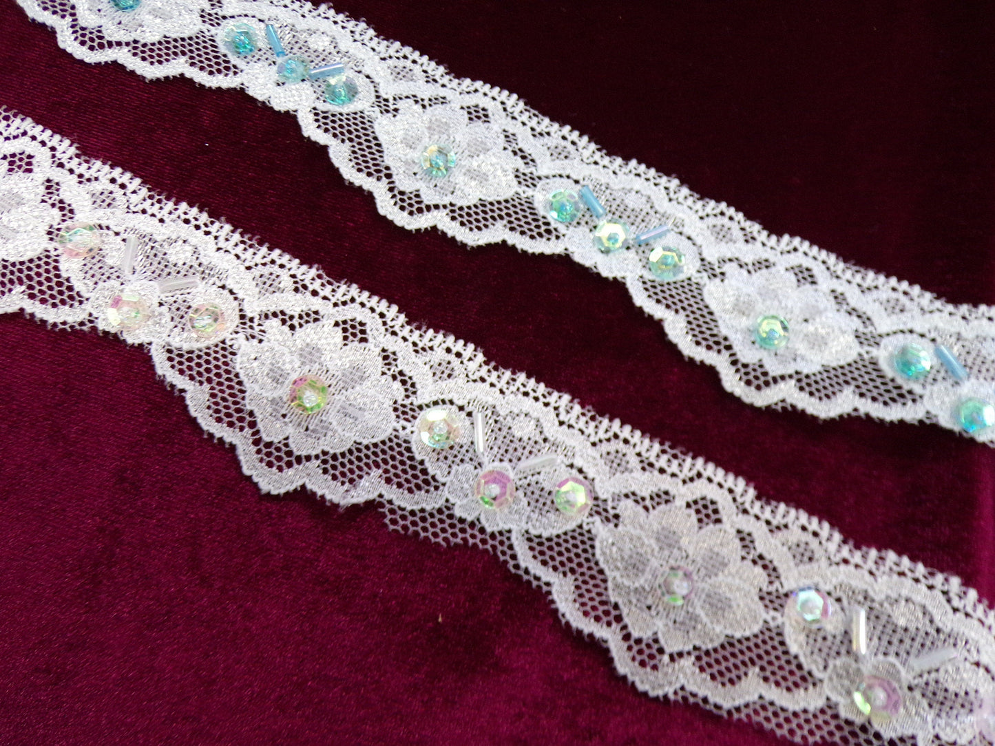 4cm Thin Sequin Stretch Lace Trim, Stretch Lace for Sewing, Craft, Dress, Lingerie, Tops, lace, sequins lace, lingerie lace