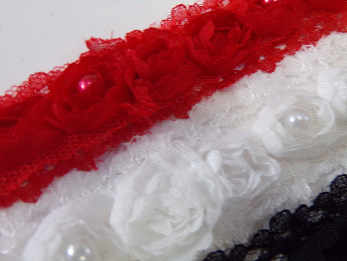 Beautiful Rose Mesh Tape with Pearl, Decoration, Scrapbooking, Sewing, 2.5cm wide, Floral with Pearl