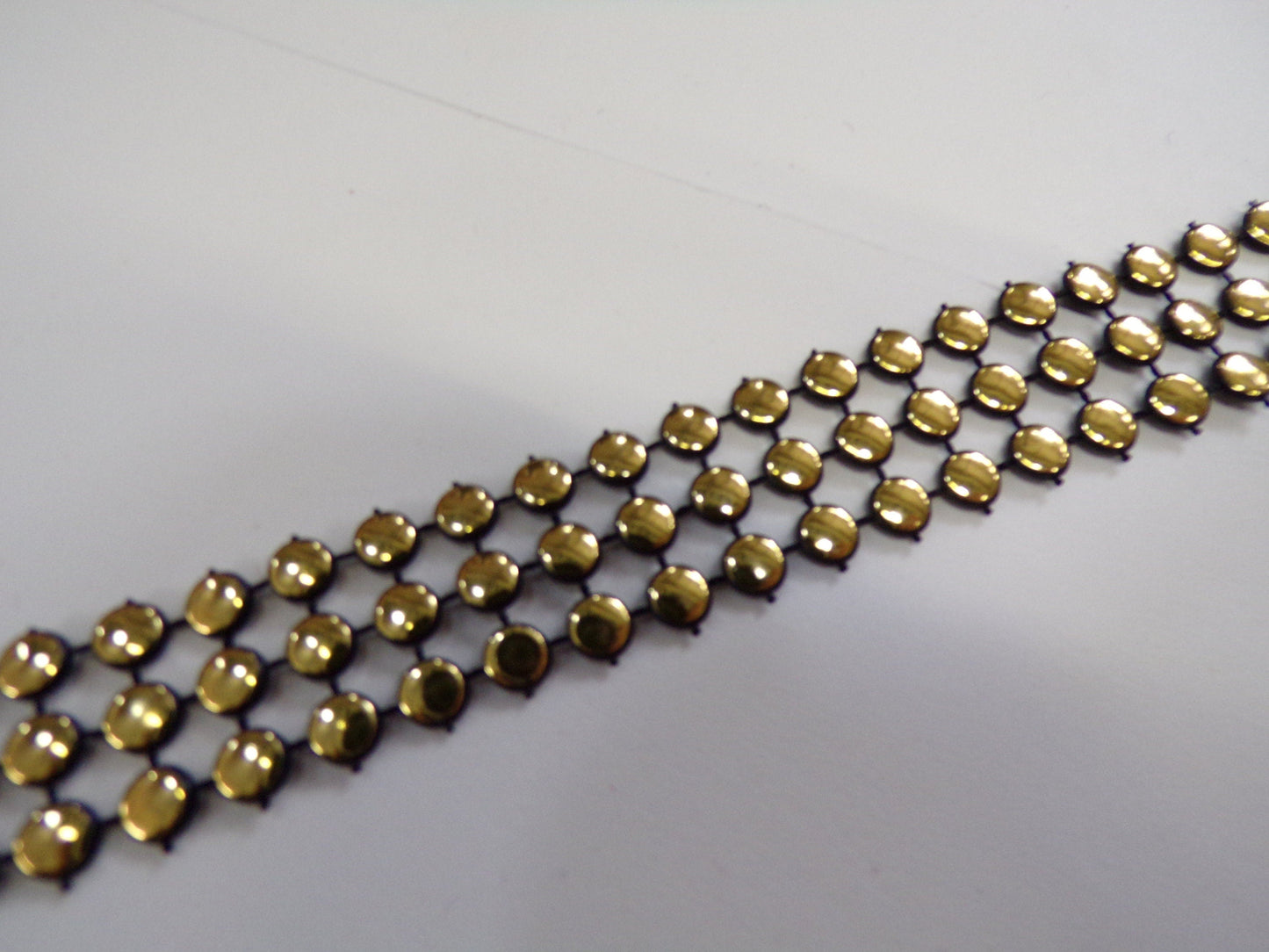 1 Mtr - Silver or Gold rigid stud Trim, stud look trim, soft easy sew, stud tape, crafts, decoration, stud