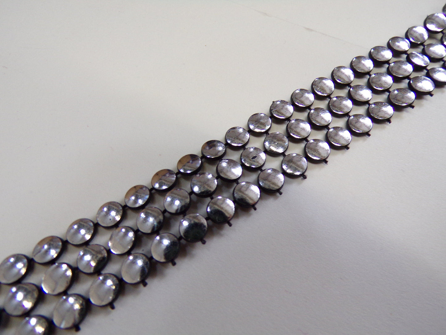 1 Mtr - Silver or Gold rigid stud Trim, stud look trim, soft easy sew, stud tape, crafts, decoration, stud