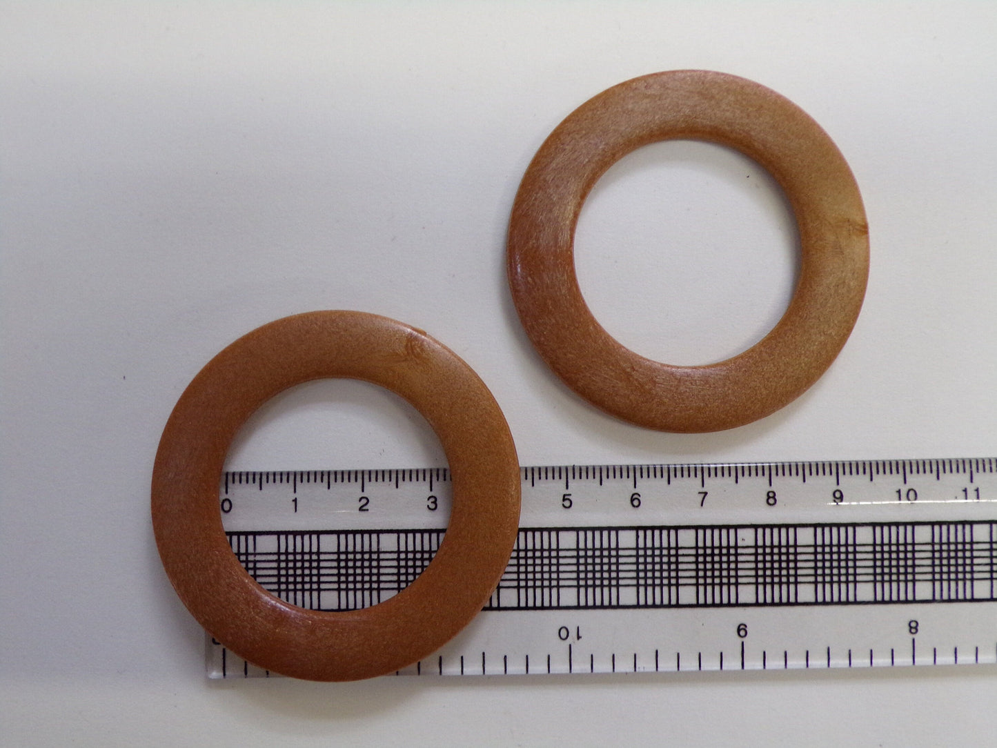 Flat Coconut Rings and imitation wood, 35mm, 40mm, Belt Buckle, Bag Clasp Leather Craft Accessories 2 pcs, rings, flat rings