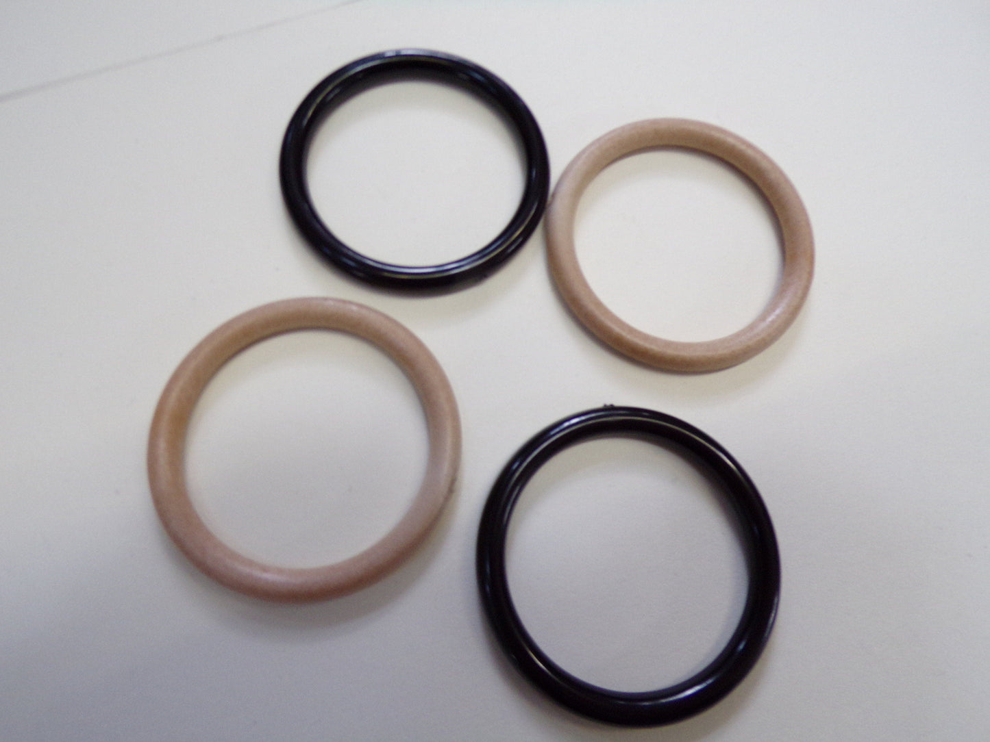 Macrame Rings Black Beige Plastic Rings 40mm Belt Buckle, Bag Clasp Leather Craft Accessories