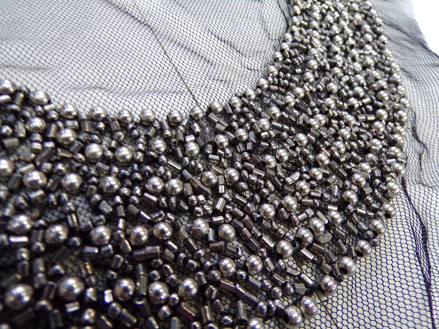 Beautiful Beaded Applique Patch, Round Neck