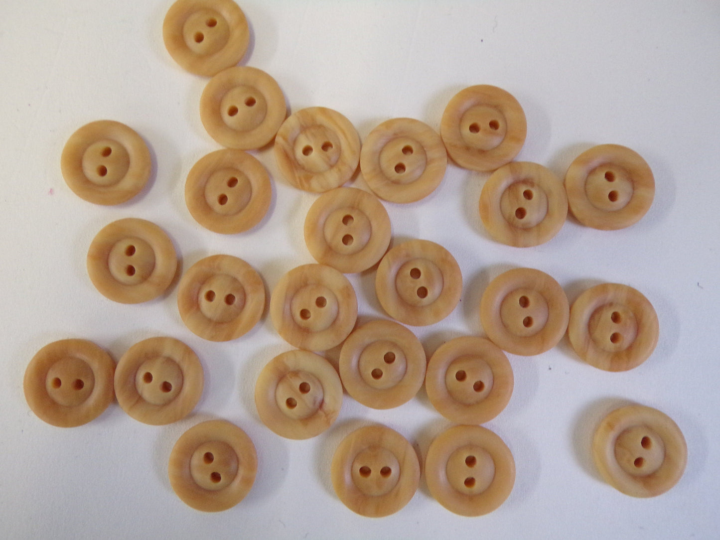 6 pcs Tan Beige Buttons, 2-hole 15mm 24L, Imitation Wood Pattern, Brown Buttons, Shirt Buttons, Coat Buttons, Sewing Button