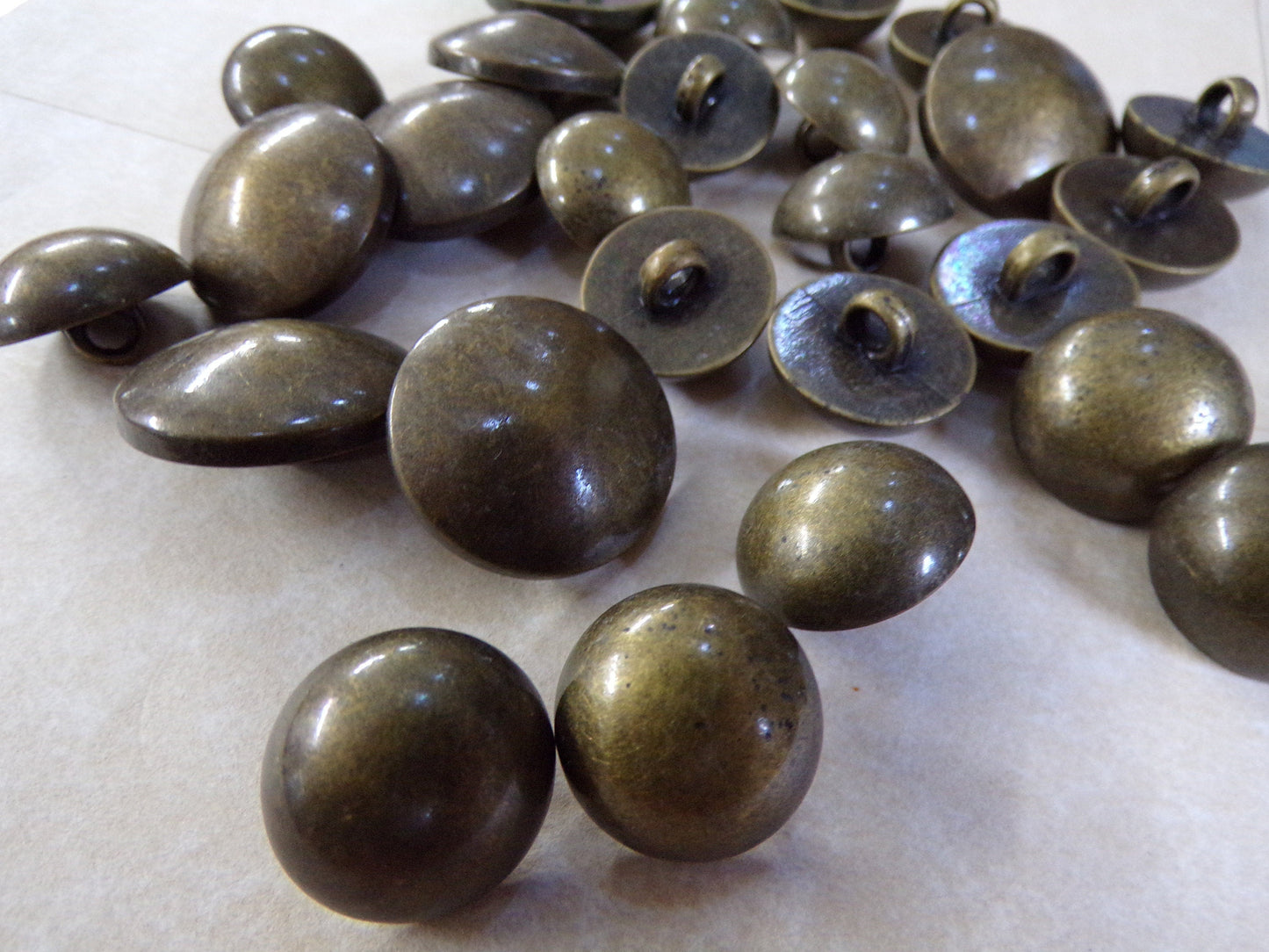 5 sizes- 6pcs, Vintage buttons, Military Buttons, antique brass buttons, buttons, brass buttons, army buttons, 18L, 24L, 28L-18mm, 40L-25mm