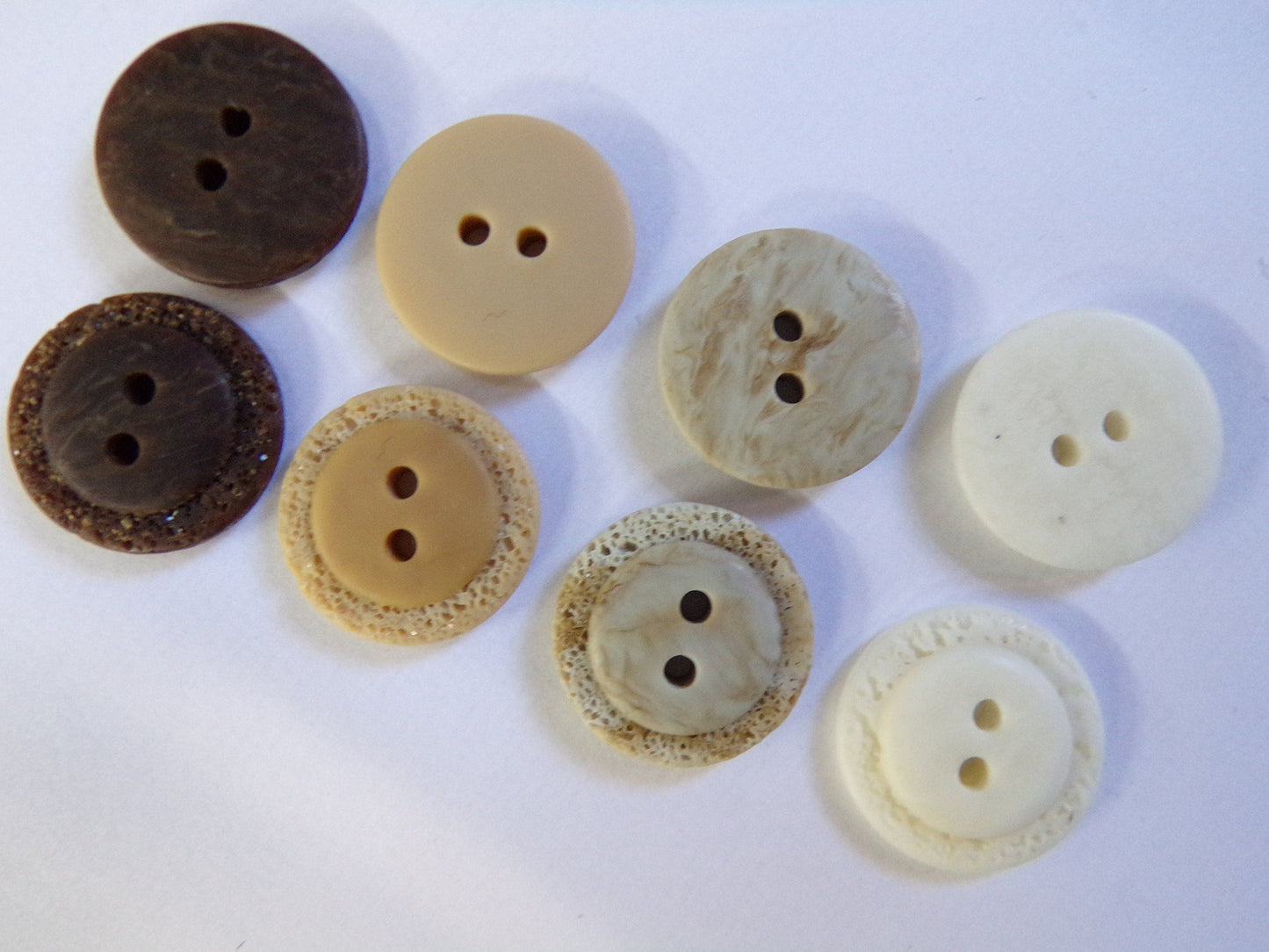6 pcs, 2-hole 18mm 28L Brown, Taupe, Beige, White Buttons, Imitation Stone, Shirt Buttons, Coat Buttons, Sewing Button