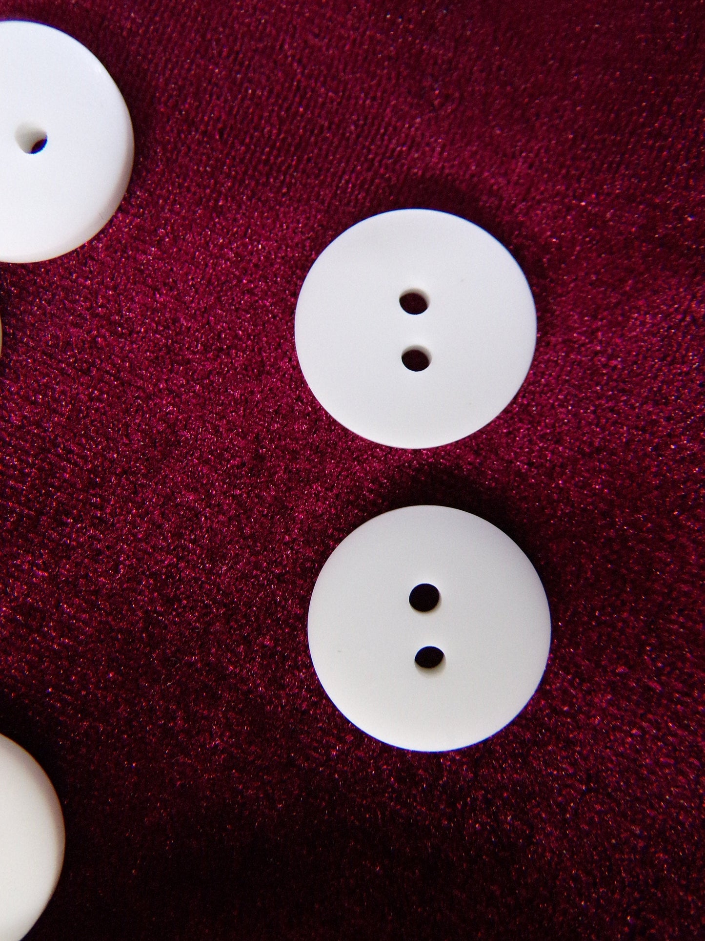 6pcs Matt Flat White Buttons 16mm 26L, Shirt Buttons, Dress Buttons, Sewing Knitting