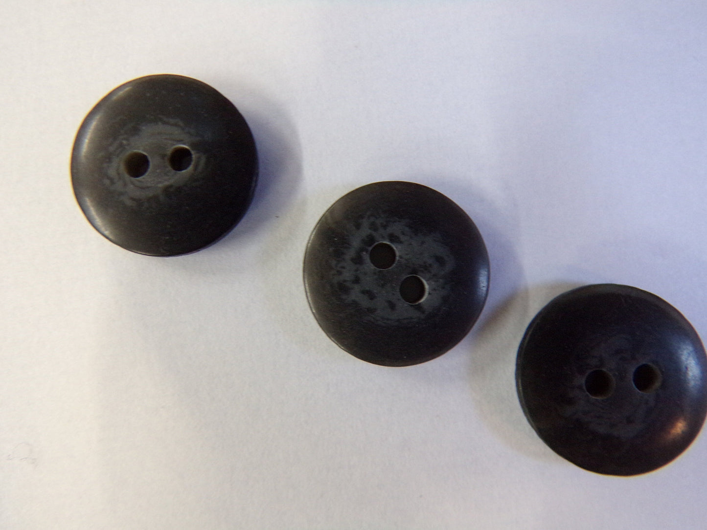 6 pcs, 2-hole 15mm 24L Dark Gey Buttons, Flat Buttons, Shirt Buttons, Sewing Knitting