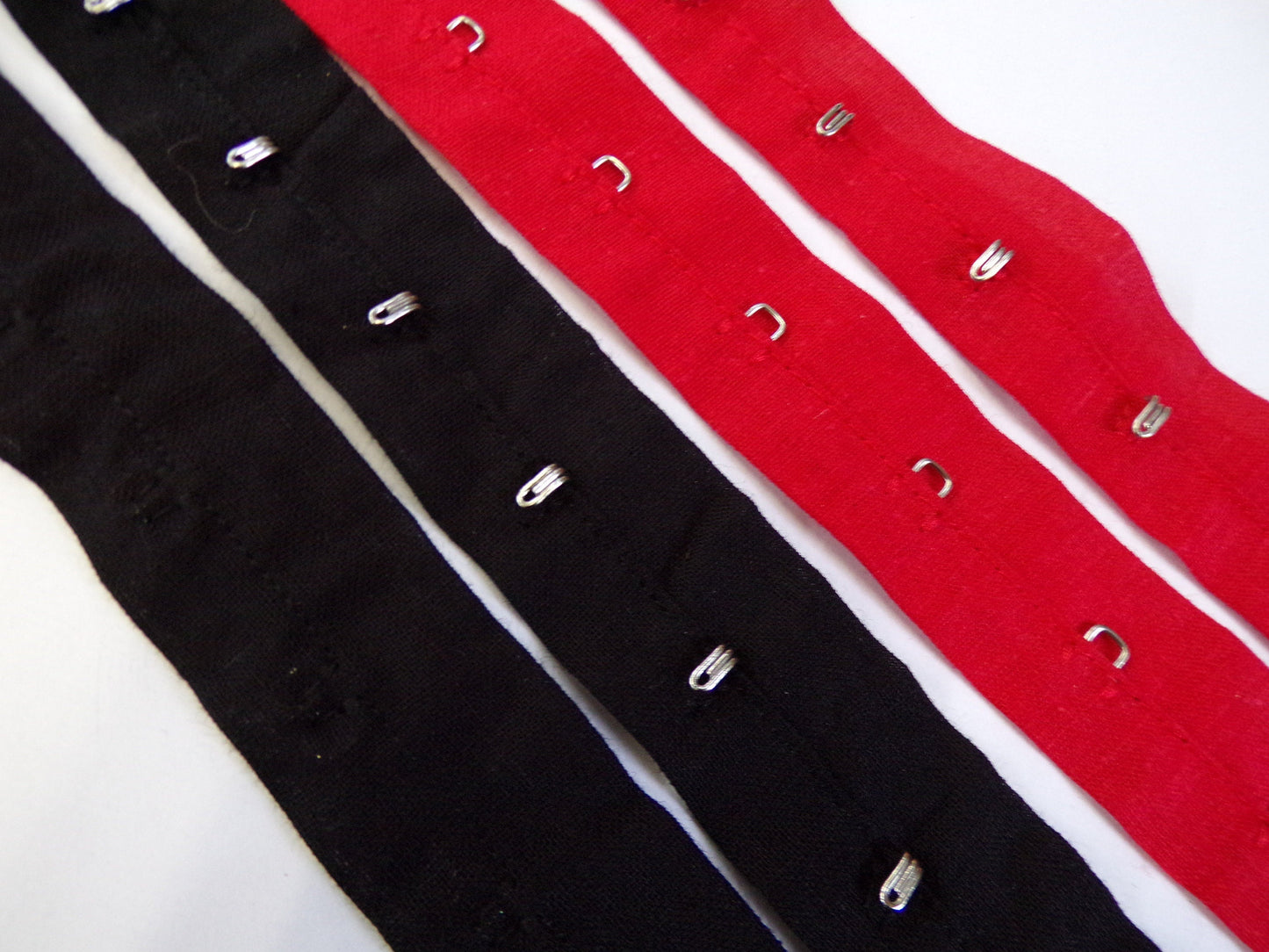 Hook And Eye Tape Trim,100% Soft Cotton Fabric, Corset tape, 5 colours, cotton hook and eye with metal hook and eyes, corset tape